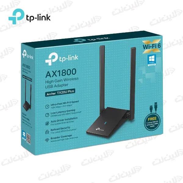 کارت شبکه Archer TX20U Plus بی سیم AX1800 تی پی لینک TP-Link در لاین نت